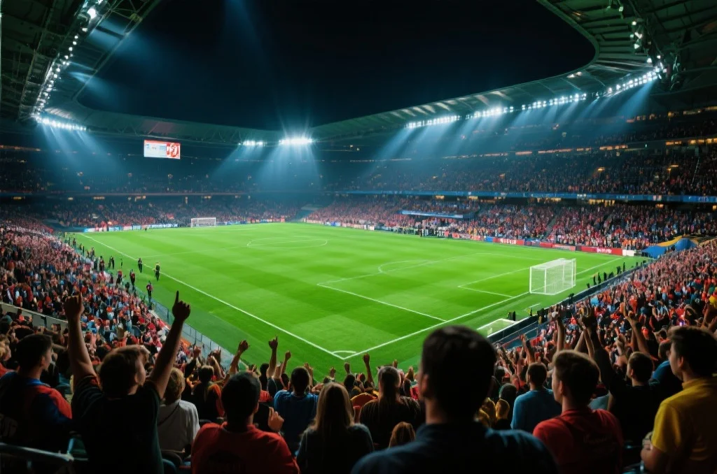 充满激情的足球比赛现场